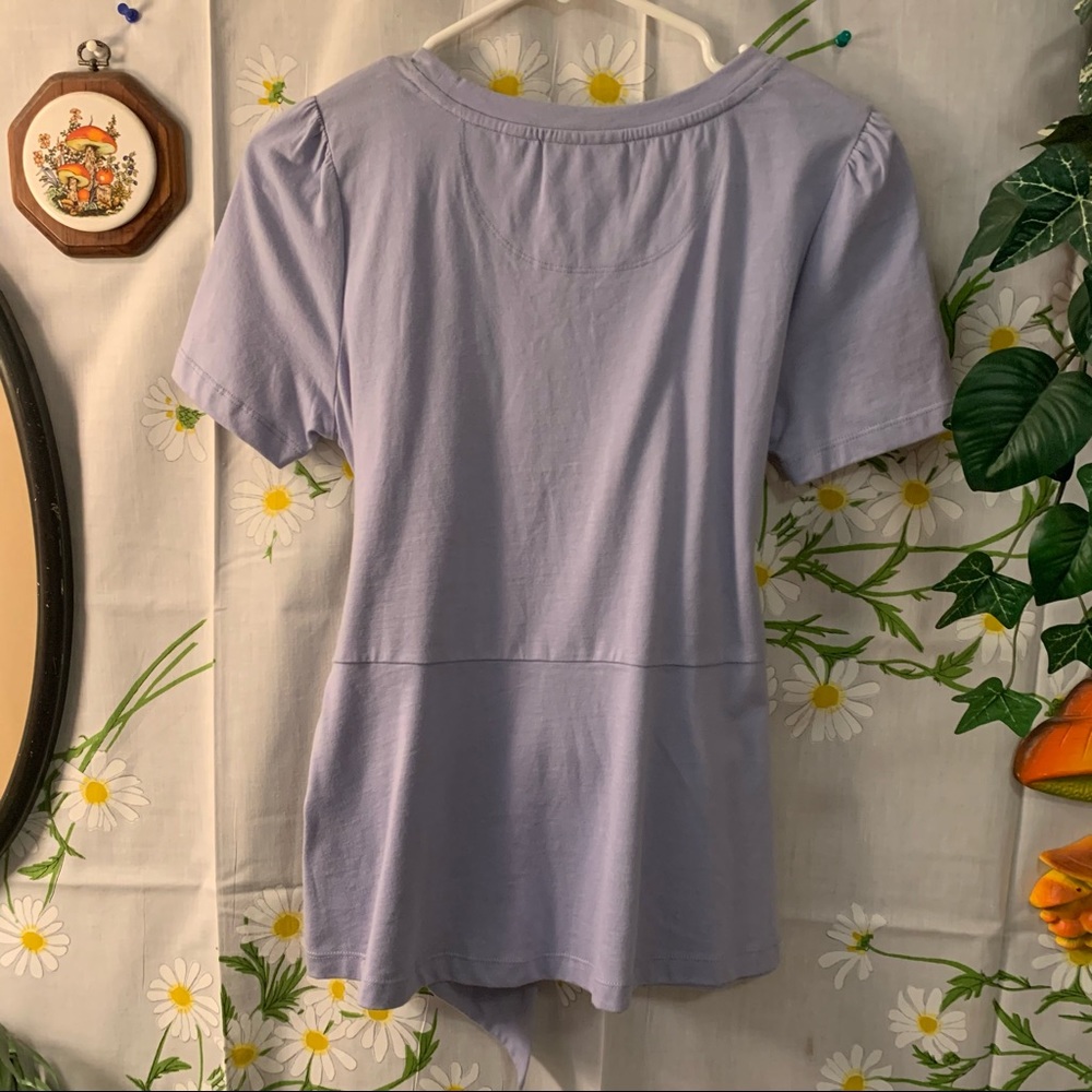 Anthropologie Maeve pastel light blue faux wrap basic t shirt - Picture 6 of 6